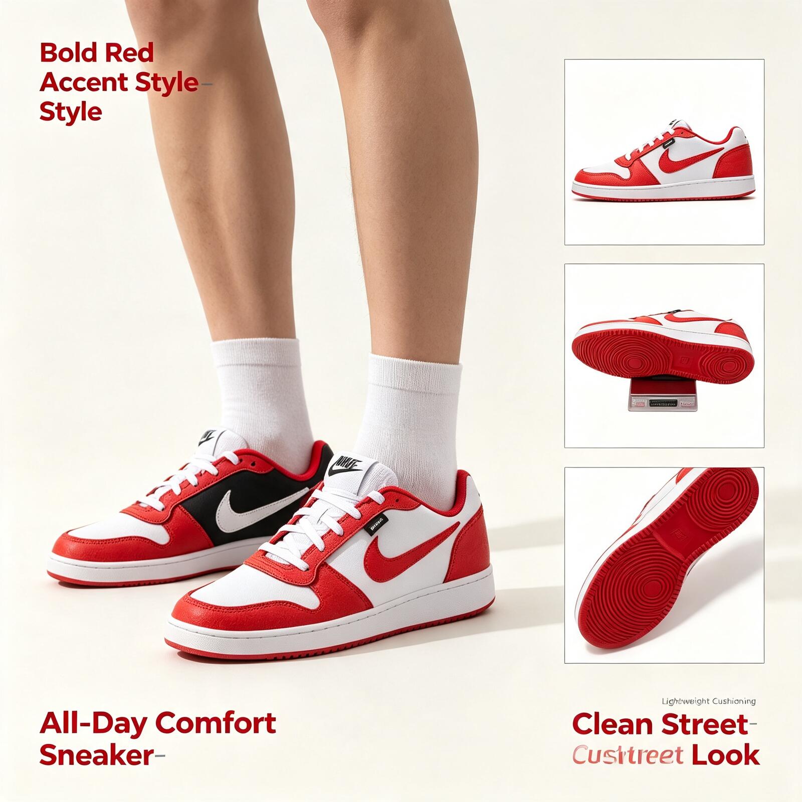 Street Fashion Nike - Мужские низкие кроссовки Nike Ebernon Low
