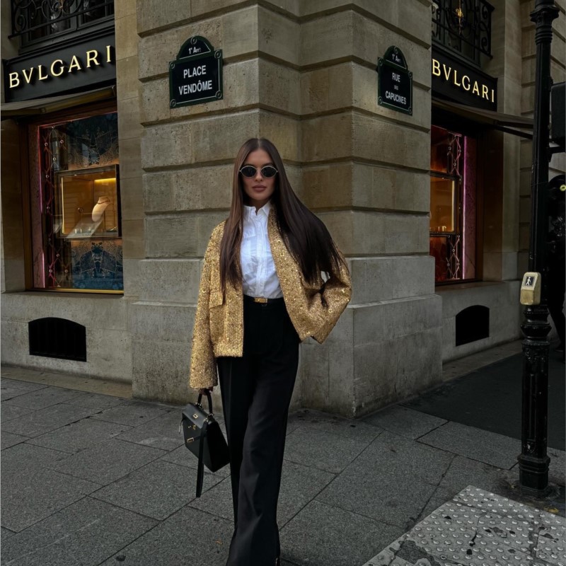 Женская модная блестящая куртк – обзор и цена Street Fashion Shanghai
