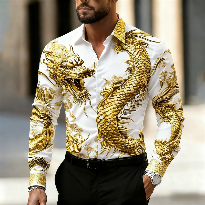 Мужская рубашка с длинным рука – обзор и цена Street Fashion Shanghai