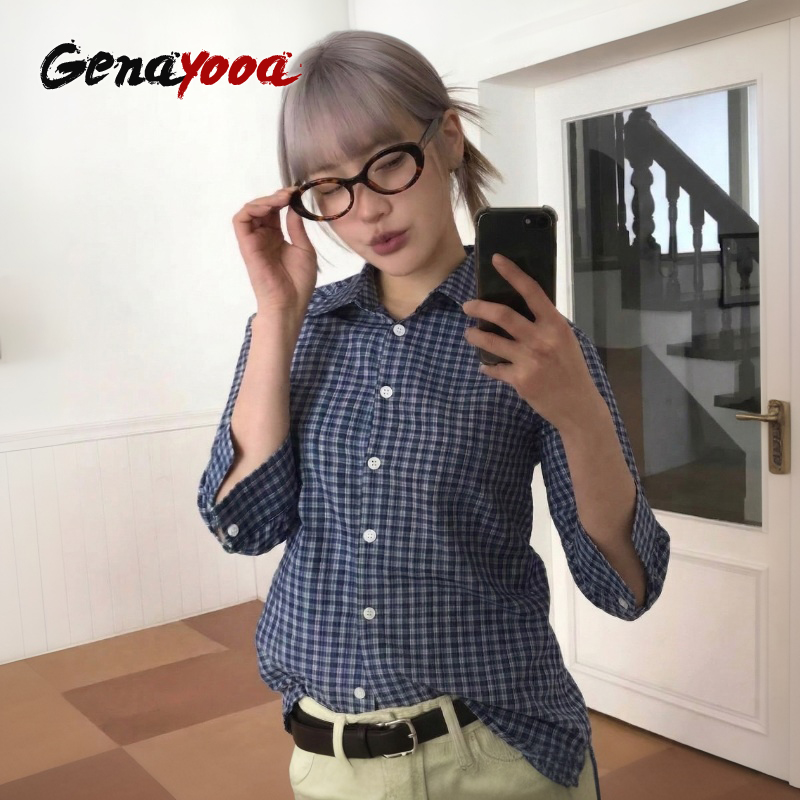 Genayooa Y2k клетчатая рубашка – обзор и цена Street Fashion Japan