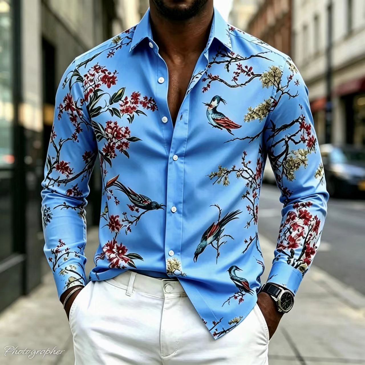 Новая мужская рубашка с воротн – обзор и цена Street Fashion Shanghai